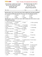 de thi hoc ki 1 mon tieng anh lop 11 trung tam gdtx quang dien thua thien hue nam 2014 2015