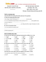 de thi chon hoc sinh gioi mon tieng anh lop 9 truong thcs truong long hoa tra vinh nam hoc 2015 2016