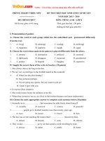 de thi chon hoc sinh gioi cap huyen mon tieng anh lop 8 phong gd dt trieu son thanh hoa nam hoc 2013 2014