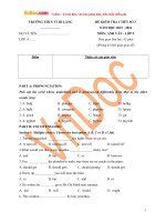 de kiem tra 1 tiet so 3 mon tieng anh lop 9 truong thcs thi tran di lang quang ngai nam hoc 2015 2016