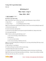 de thi hki 2 mon vat ly lop 8 truong thcs nguyen binh khiem