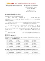 de thi chon hoc sinh gioi mon tieng anh lop 8 huyen thanh oai nam hoc 2015 2016