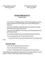 Kế hoạch thi kiểm tra học kỳ 1 | THPT Trần Hữu Trang