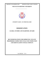 Recommendations for improving yellow phosphorus inspection in dai viet inspection and service joint stock company 