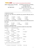 de thi chon hoc sinh gioi cap truong mon tieng anh lop 7 huyen yen dinh thanh hoa nam hoc 2012 2013