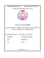 Nghiên cứu nghiệp vụ khai thác tàu container của công ty TNHH MTV vận tải biển đông 