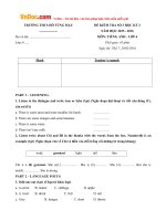 de kiem tra so 3 hoc ky 2 mon tieng anh lop 6 truong thcs ho tung mau ha noi nam hoc 2015 2016