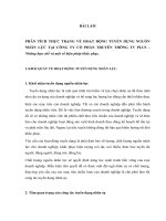 Phân tích thực trạng về hoạt động tuyển dụng nguồn nhân lực tại công ty cổ phần truyền thông TV plus 