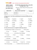 de thi hoc sinh gioi mon tieng anh lop 8 huyen yen mo ninh binh nam hoc 2014 2015