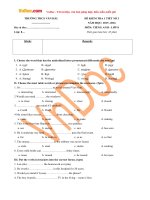 de kiem tra 1 tiet so 3 mon tieng anh lop 8 truong thcs van hai ninh binh nam hoc 2015 2016