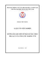 Hướng dẫn ghi chép sổ nhật ký dầu theo phụ lục i của công uocs MARPOL 7378 