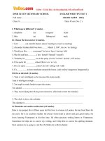 de kiem tra 45 phut so 2 mon tieng anh lop 8 truong thcs dinh xuyen ha noi nam hoc 2015 2016