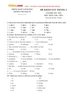 de khao sat thang 3 mon tieng anh lop 6 truong thcs dao tu vinh phuc nam hoc 2015 2016