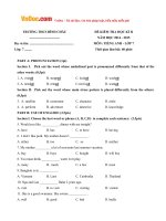 de thi hoc ky 2 mon tieng anh lop 7 truong thcs binh chau nam hoc 2014 2015