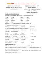 de kiem tra 1 tiet so 2 mon tieng anh lop 6 nang cao truong thcs tran quoc toan ninh thuan nam hoc 2015 2016