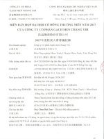 Biên bản và Nghị quyết DHCD thường niên 2017 | Changyih Ceramic bb dhdcd nam 2017
