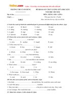 de thi giua ky 2 mon tieng anh lop 6 truong thcs tam hung ha noi nam hoc 2015 2016