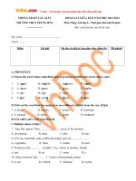 de thi giua ky 2 mon tieng anh lop 6 truong thcs trung hoa ha noi nam hoc 2013 2014