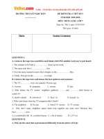 de kiem tra 1 tiet so 3 mon tieng anh lop 7 truong thcs le ngoc han nam hoc 2015 2016