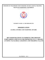 Recommendations to improve the freight forwarding service for importing FCL cargoes at dong tai global logistics and trading co ,ltd 