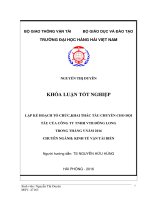 Lập kế hoạch tổ chức khai thác tàu chuyến cho đội tàu của công ty TNHH VTB đông long 