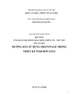 HƯỚNG DẪN SỬ DỤNG FRONTPAGE TRONG THIẾT KẾ WEB ĐƠN GIẢN