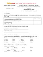 de thi hoc ky 2 mon tieng anh lop 6 phong gd dt tam dao vinh phuc nam hoc 2015 2016