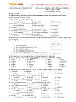 de thi giua hoc ki 1 mon tieng anh lop 8 huyen binh giang hai duong nam 2014 2015