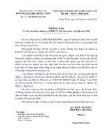 Thông báo về việc xây dựng nhiệm vụ KH&CN cấp Nhà nước, cấp Bộ năm 2015