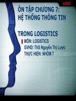 Ôn tập chương 7 môn logistics hệ thống thông tin trong logistics 