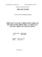 THIẾT kế và lập QUY TRÌNH CÔNG NGHỆ lắp ráp một số hệ THỐNG PHỤC vụ ĐỘNG lực tầu dầu 12600 tấn lắp máy 2SA6CY 