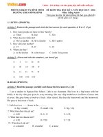 de thi hoc ki 1 mon tieng anh lop 6 truong thcs dong binh vinh long nam 2015 2016