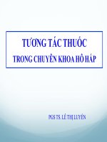 tương tác thuốc trong chuyên khoa hô hấp