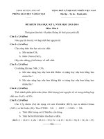 de kiem tra hoc ki 1 mon hoa lop 8 nam 2013 2014 huyen long my