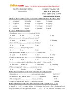 de kiem tra hoc ky 1 mon tieng anh lop 7 truong thcs phu dong nam hoc 2014 2015