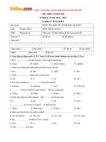 de thi hoc ky 1 mon tieng anh lop 6 nam hoc 2014 2015