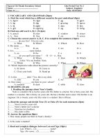 bai kiem tra so 1 mon tieng anh lop 6 truong thcs nguyen chi thanh nam hoc 2015 2016