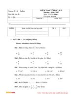 de thi hoc ki 2 mon toan lop 4 truong TH An Duc nam 2016 2017