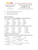 de thi chon hoc sinh gioi cap truong mon tieng anh lop 7 truong thcs son tay ha tinh nam hoc 2015 2016