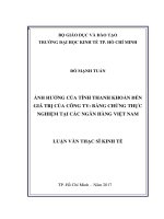 Ảnh hưởng của tính thanh khoản đến giá trị của công ty bằng chứng thực nghiệm tại các ngân hàng việt nam 