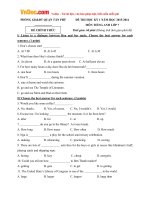 de thi hoc ky 1 mon tieng anh lop 7 quan tan phu tp ho chi minh nam hoc 2015 2016