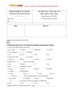 de kiem tra 1 tiet hoc ky 2 mon tieng anh lop 6 truong thcs linh trung tp ho chi minh nam 2013