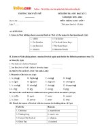 de kiem tra so 3 hoc ky 2 mon tieng anh lop 7 truong thcs yen my nam hoc 2015 2016