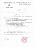 NGHỊ QUYẾT VỀ VIỆC TRIỆU TẬP CUỘC HỌP ĐẠI HỘI ĐỒNG CỔ ĐÔNG THƯỜNG NIÊN NĂM 2016 NQ trieu tap DHCD