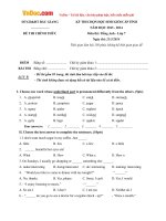 de thi chon hoc sinh gioi cap tinh mon tieng anh lop 7 so gd dt bac giang nam hoc 2013 2014