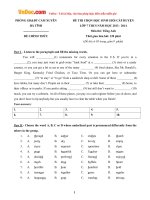 de thi chon hoc sinh gioi cap huyen mon tieng anh lop 7 phong gd dt cam xuyen ha tinh nam hoc 2013 2014