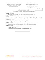 de ktra hki 1 mon sinh hoc lop 8 tien son