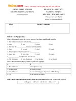 de kiem tra 1 tiet so 3 mon tieng anh lop 7 truong thcs quang trung ninh thuan nam hoc 2015 2016