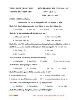 de thi hoc ki 2 lop 6 mon su truong TH tien yen nam hoc 2016 2017