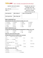 de kiem tra hoc ky 1 mon tieng anh lop 6 truong thcs son thanh quang ngai nam hoc 2015 2016